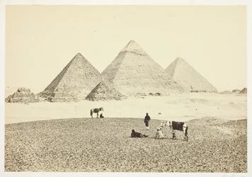 Las pirámides de El Giza, desde el suroeste, 1857