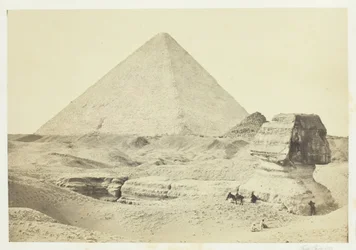 La Esfinge y la Gran Pirámide, Giza, 1857