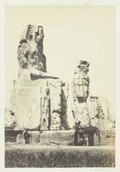 Las estatuas de Memnón, llanura de Tebas, 1857