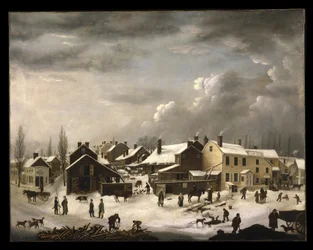 Escena invernal en Brooklyn