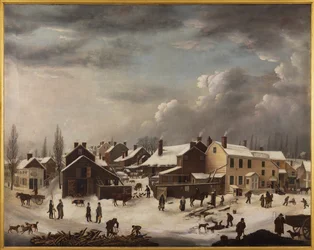 Escena invernal en Brooklyn, c.1819-1820 (óleo sobre lienzo)