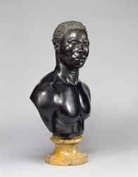 Busto de un hombre, c.1758 (caliza negra y mármol amarillo)