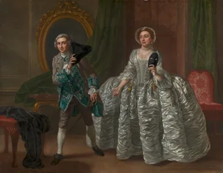 David Garrick y la Sra. Pritchard en "El marido sospechoso" de Benjamin Hoadley