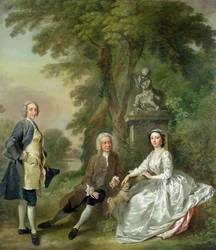 Jonathan Tyers (d.1767) y su hija, Elizabeth, y su esposo, John Wood, c.1750-52