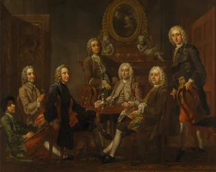 Retrato de un grupo de caballeros, con el artista