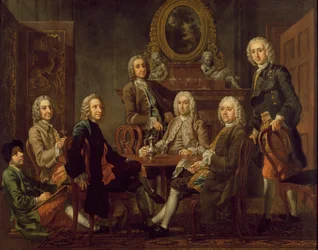 Retrato de un grupo de caballeros, con el artista