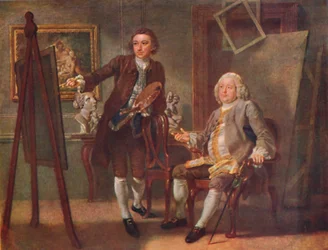Robert Walpole, Primer Conde de Orford, K.G., en el Estudio de Francis Hayman, R.A., c1748-1750, 19