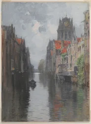 Detrás de la Groote Kirk, Dordrecht, c.1880s