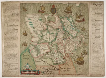 Mapa de Ulster (pluma y tinta con aguada sobre papel)