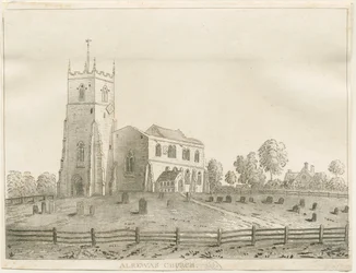 Iglesia de Alrewas: grabado en aguatinta, nd [?1848]