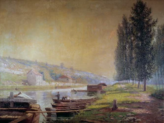 Le canal du Loing a Moret, siglo XX (óleo sobre lienzo)
