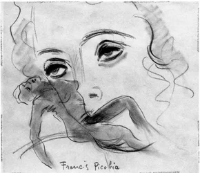 Nu et Visage, de Francis Picabia (1879-1953); lápiz de grafito y carboncillo sobre papel.