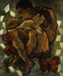 Hombre desnudo con mariposas; Homme nu aux Papillons