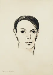 Retrato de Pablo Picasso; Portrait de Pablo Picasso, c. 1902-1905 (acuarela, pincel y tinta negra y lápiz sobre papel)