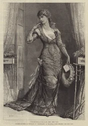 Madame Modjeska como Constance, en Heartsease, en el Royal Court Theatre
