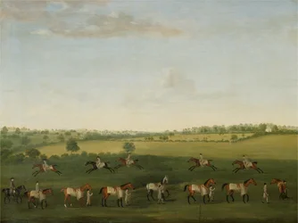 La Cadena de Caballos de Carreras de Sir Charles Warre Malet en Ejercicio