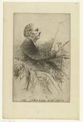 Autorretrato de Francis Seymour-Haden Retrato de Francis Seymour Haden, n. 4 (mientras pinta)