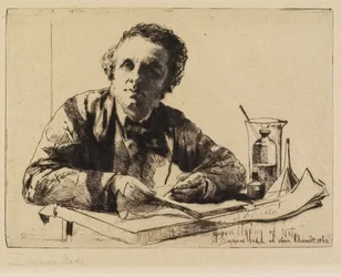 Retrato de Francis Seymour Haden (No. 2) (Mientras grababa), 1862