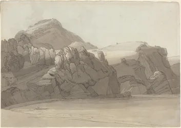 Una costa rocosa en Coombmartin, Devon (bahía de Combe Martin)