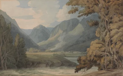 Vista en Borrowdale de Eagle Crag y Rosthwaite