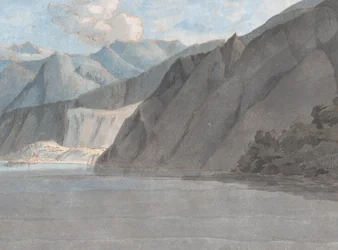 Vista del Lago de Como con Monte Leoni