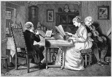 Haciendo música, Londres, 1874