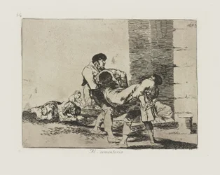 al cementerio (Al Cementerio.), pl. 56 de la serie Los Desastres de la Guerra