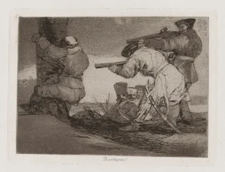 B?rbaros! (Barbarians!), Plate 38 from Los desastres de la guerra (The Disasters of War)