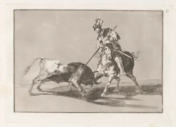 El Cid Campeador lanceando otro toro (The Cid Campeador Spearing Another Bull), Plate 11 from La tauromaquia