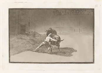 El famoso Martincho poniendo banderillas al quiebro (The Famous Martincho Places the Banderillas Playing the Bull with the Movement of his Body), Plate 15 from La tauromaquia