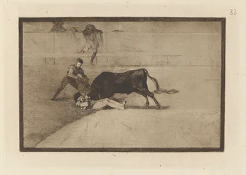 La desgraciada muerte de Pepe Illo en la plaza de Madrid (The Unlucky Death of Pepe Illo in the Ring at Madrid), Plate 33 from La tauromaquia