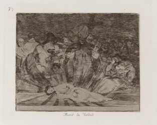 Muri? la verdad (Truth Has Died), Plate 79 from Los desastres de la guerra (The Disasters of War)