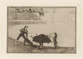 ¿Pedro Romero? al toro de pie (Pedro Romero matando al toro detenido), lámina 30 de The Bull Machinery