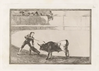 Pedro Romero matando ? toro parado (Pedro Romero Killing the Halted Bull), Plate 30 from La tauromaquia
