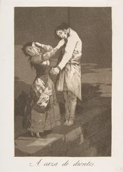 Placa 12 de Los Caprichos: A caza de dientes, 1799