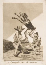 Placa 67 de Los Caprichos: Aguarda que te unten., 1799
