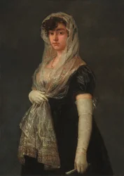 Joven Dama con Mantilla y Basquiña