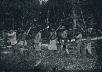 Indios Guaraníes, volviendo de una caza, 1895
