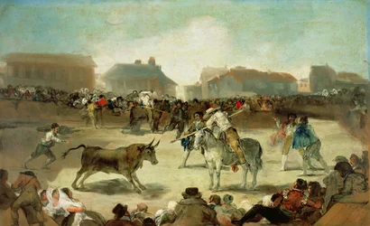 Una corrida de toros en un pueblo
