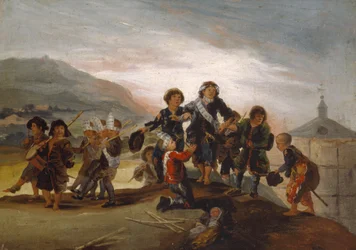 Niños jugando a los soldados, c.1775-99 (óleo sobre lienzo)