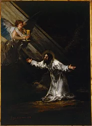 Cristo en el Monte de los Olivos ... (óleo sobre tabla)