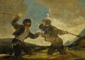 Duelo a garrotazos ... (pintura sobre lienzo)