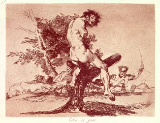 GOYA Y LUCIENTES, Francisco de (1746-1828). Los desastres de la guerra. Esto es Peor. 1810-1820. Aguafuerte. ESPAÑA. MADRID (COMUNIDAD AUTÓNOMA). Madrid. Biblioteca Nacional