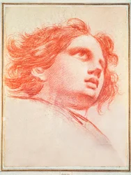 ""Cabeza de ángel"" Dibujo preparatorio para ""Adoración en el nombre de Dios"" de Francisco de Goya y Lucientes (1746-1828). 1772.Madrid. Museo del Prado.