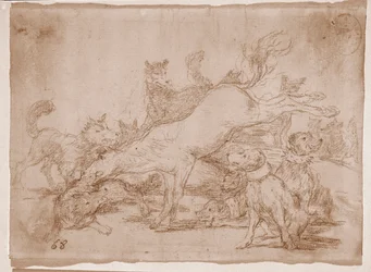 Los desastres de la guerra: Se defiende bien (dibujo preparatorio)