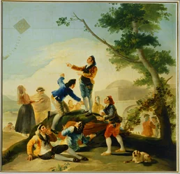 La cometa Caricatura para un tapiz en el Prado ... (pintura sobre lienzo)