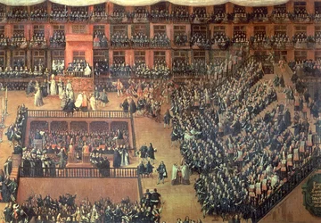 Auto de Fe en la Plaza Mayor, Madrid, 30 de junio de 1680 (detalle)