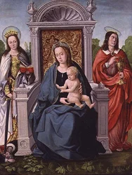 Madonna y el Niño con Santa Catalina y San Juan Evangelista