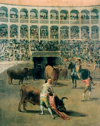 Corrida de toros con capa o los golpes de la capa