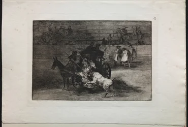 Corridas de toros: Lucha en un carruaje tirado por dos mulas